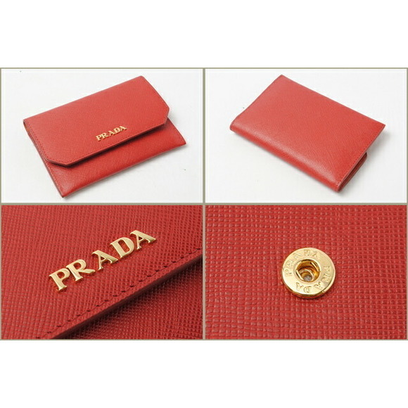Prada Red Bag Card Corner Saffiano Case - Picture 1 of 4